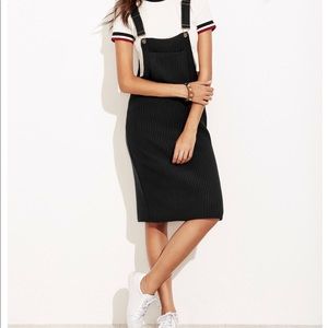 Black slim fit overalls